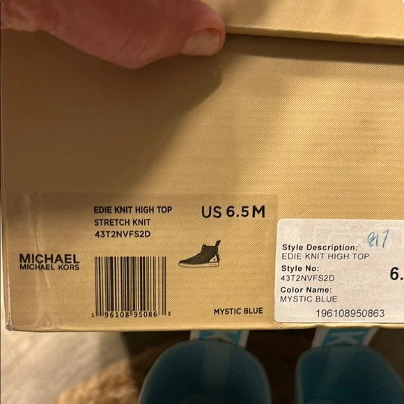 Michael Kors Sky Blue High-Top Sneakers - Picture 2 of 9